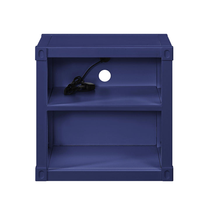 Cargo Metal Nightstand with USB Port - Blue