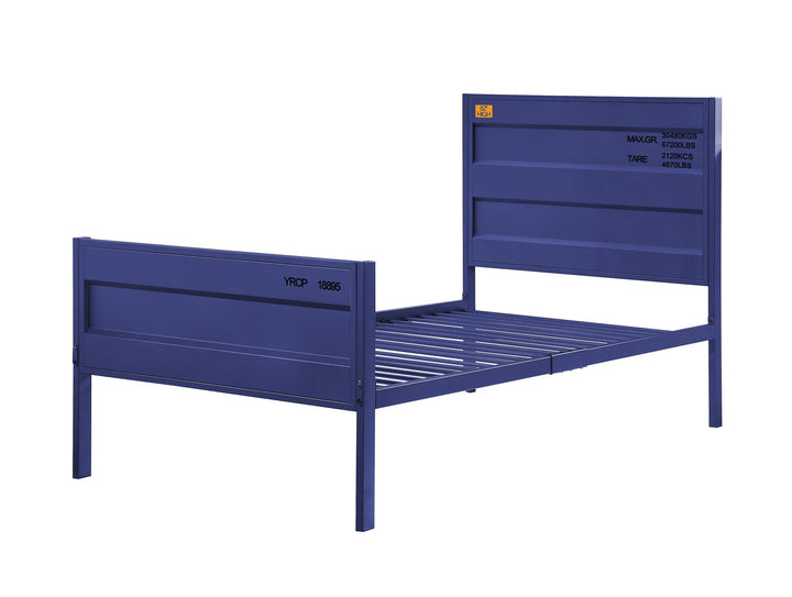 contemporary container themed metal bed - Blue - Full