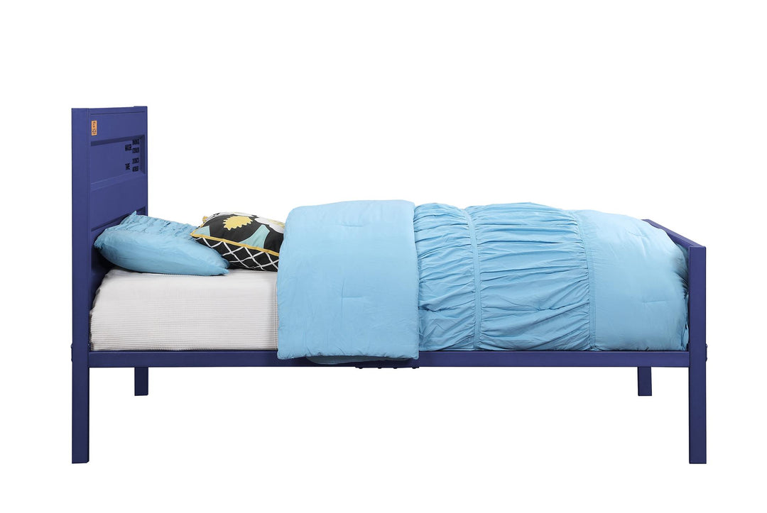 Metal frame bed with cargo container style - Blue - Full