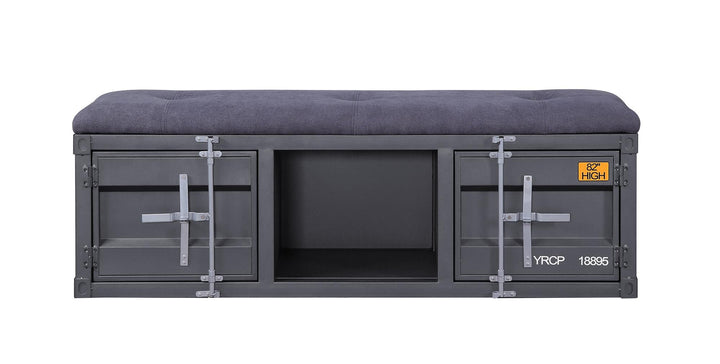 Cargo metal bench with 2 metal doors - Antique Gunmetal