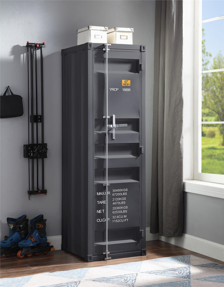 one metal door cargo wardrobe - Antique Gunmetal