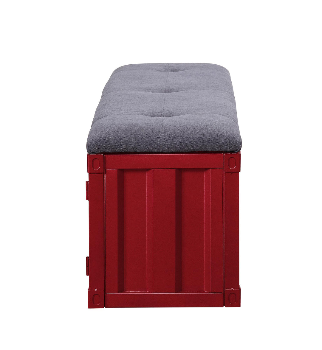 cargo bench with padded seat and open compartments - Red