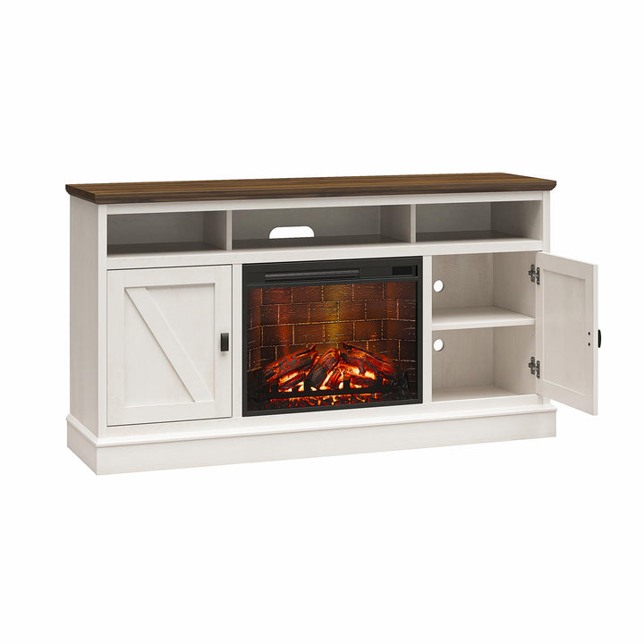 Ashton Lane Electric Fireplace TV Stand with Remote for TVs up to 65'' - Magnolia Oak