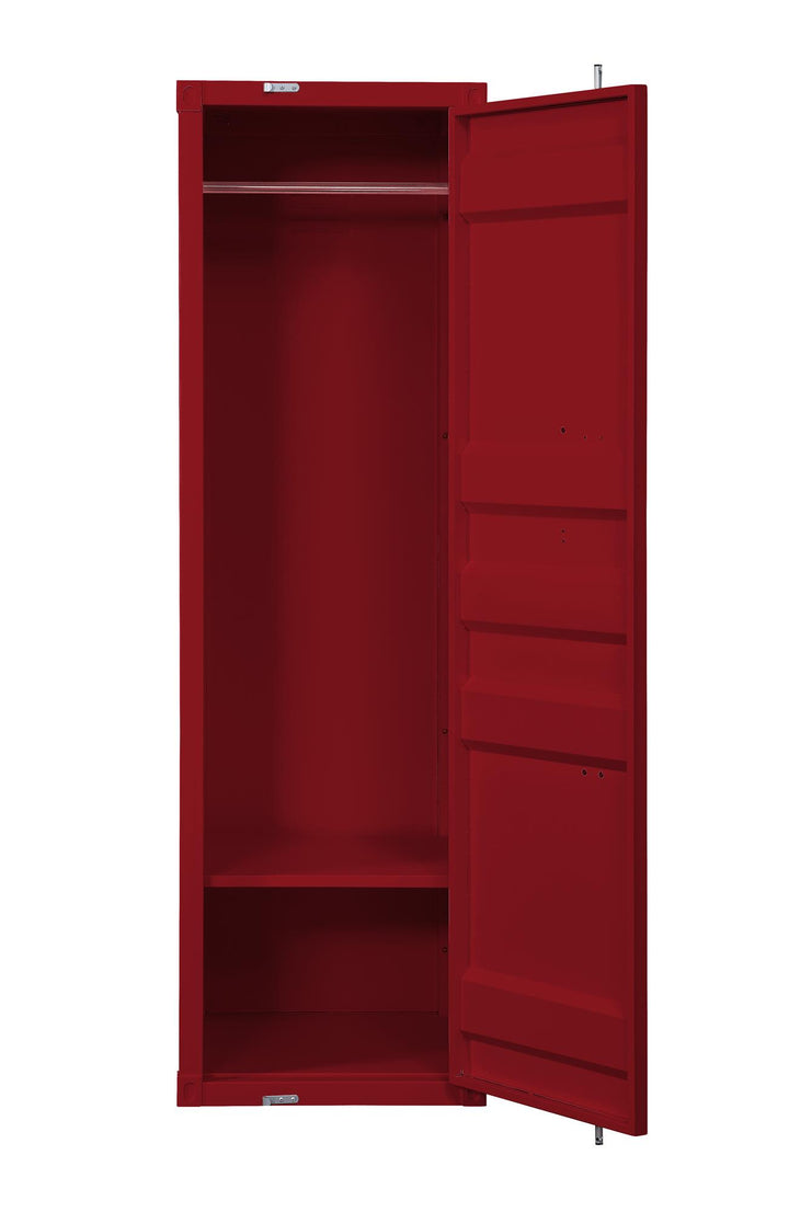 cargo wardrobe with hanging clothes rod - Red