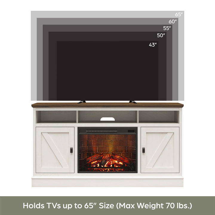 Ashton Lane Electric Fireplace TV Stand with Remote for TVs up to 65'' - Magnolia Oak