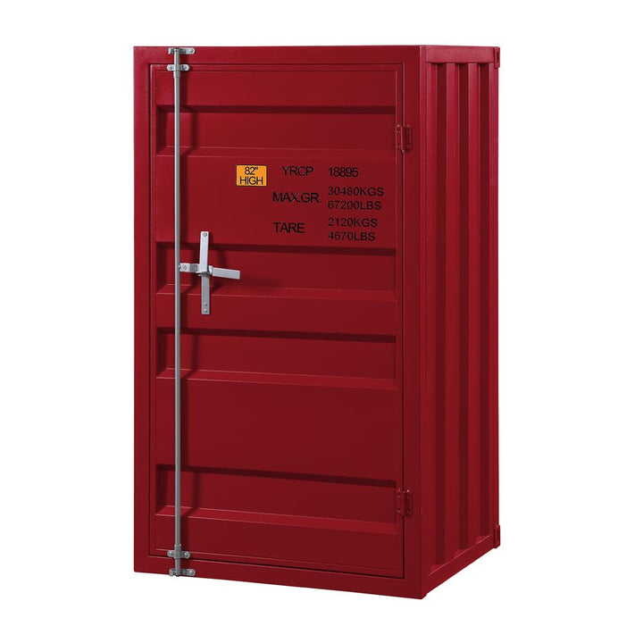 Rectangular cargo metal chest with 5 storage - Red