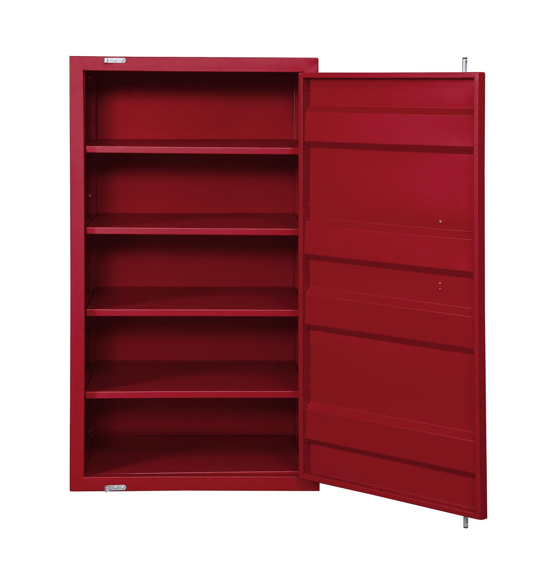 Metal shelves 5 storage cargo chest - Red