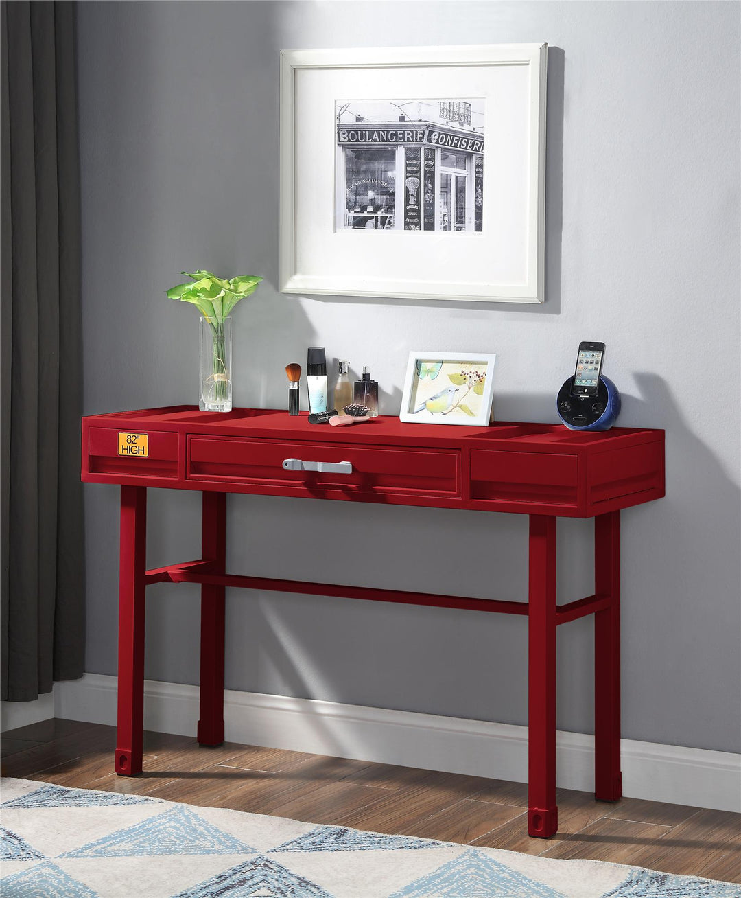 Unique metal vanity desk  - Red