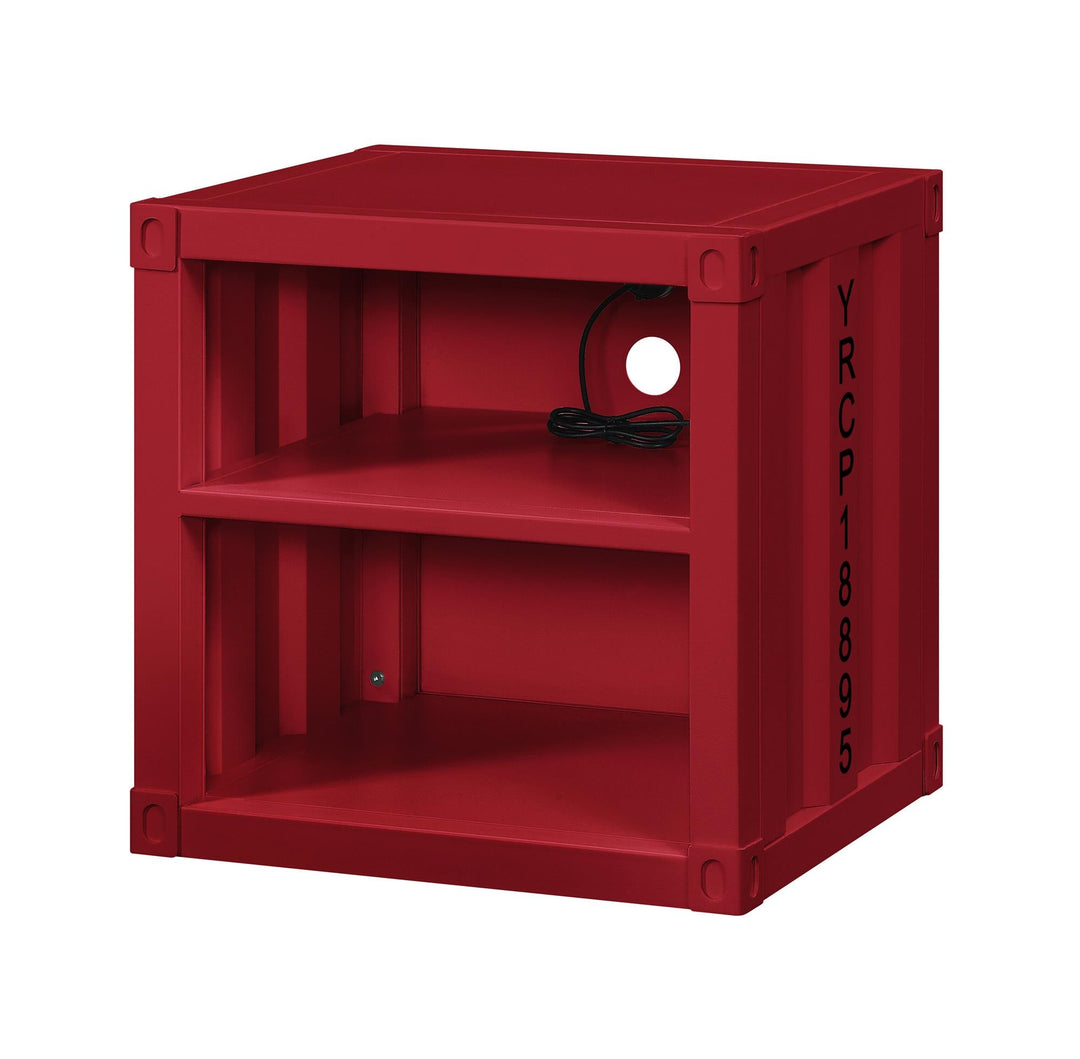 Contemporary metal nightstand - Red