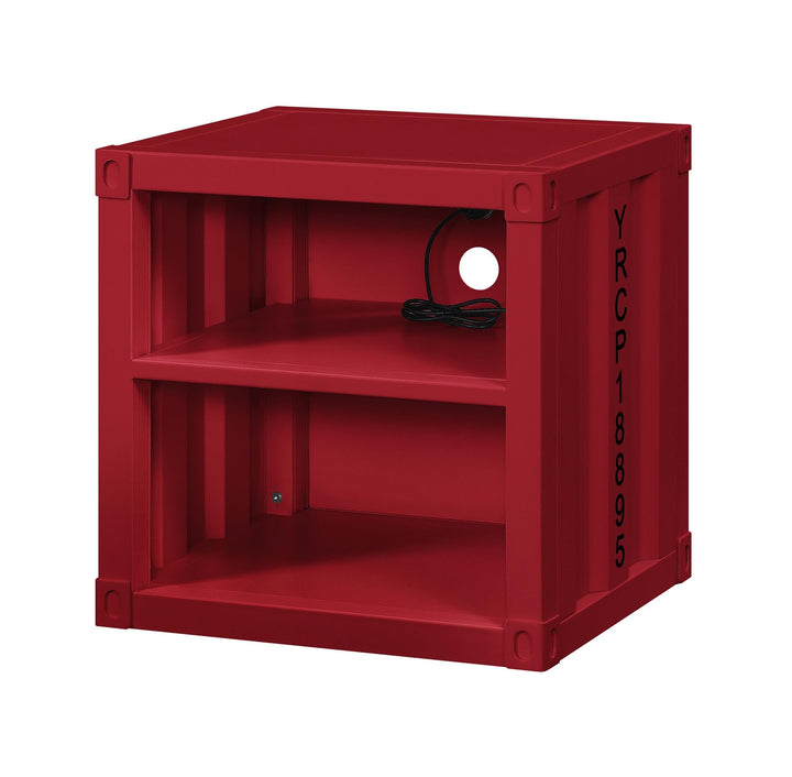 Contemporary metal nightstand - Red