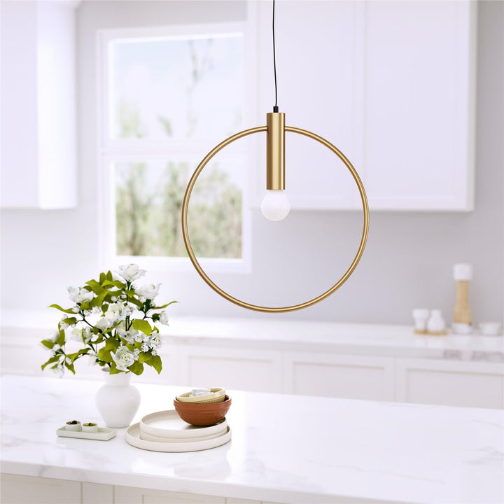Modern Ceiling Lamp with Adjustable Length - Brass