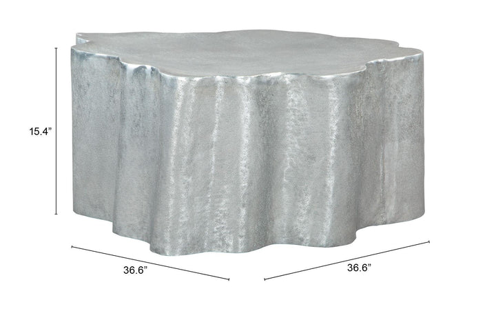 Antique Aluminum Coffee Table  - Silver