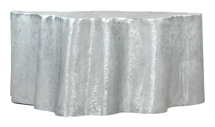 Modern Aluminum Solid Coffee Table  - Silver