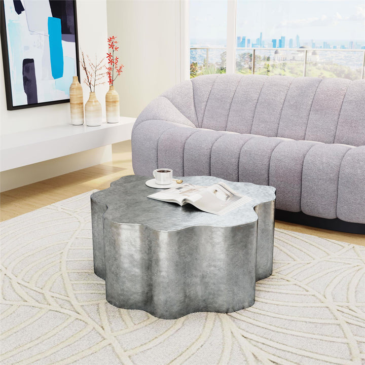 Modern Design Aluminum Coffee Table  - Silver