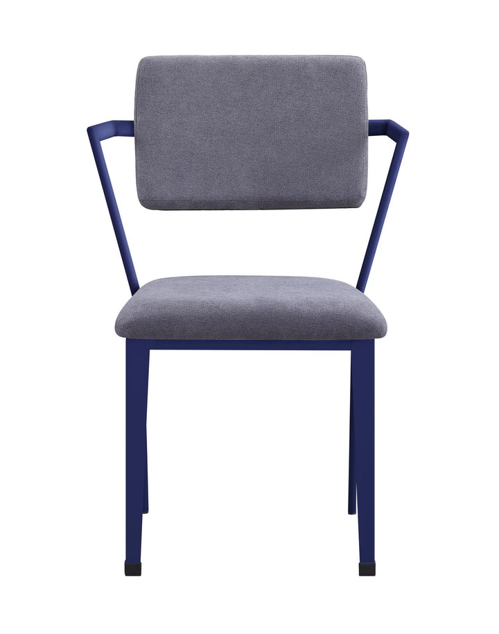 Cargo Metal Office Chair with Padded Seat and Open Back Design - Blue