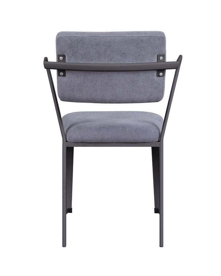armrest cargo chair with metal base - Antique Gunmetal