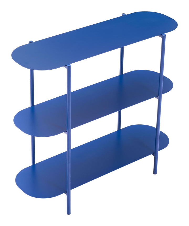 3 tier Oval Console Table for bathroom - Blue