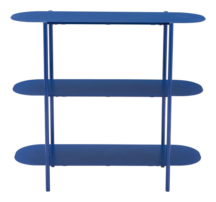 Fiora Oval Console Table with Steel Frame - Blue