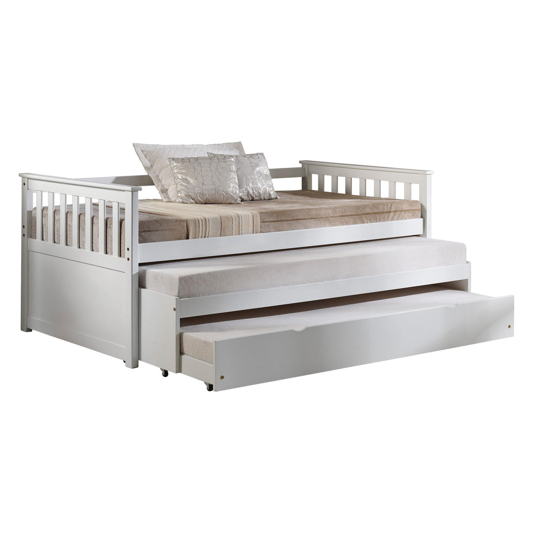 Twin bed with slats and mobile wheels -  N/A