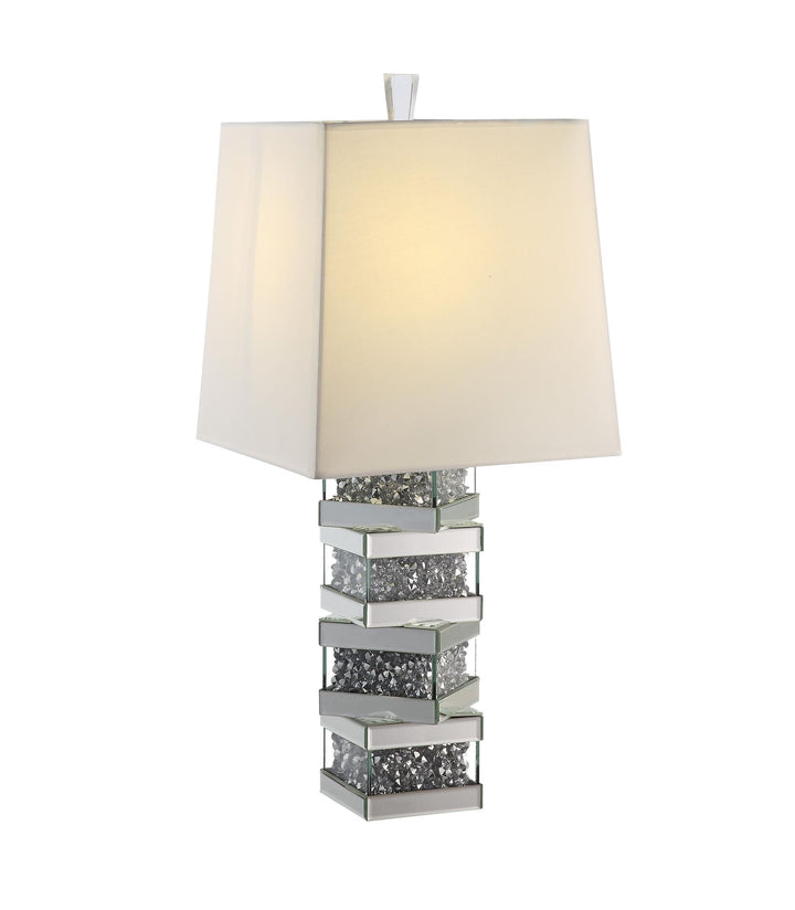 Decorative layered faux diamond base Table Lamp for living room or bedroom - Chrome