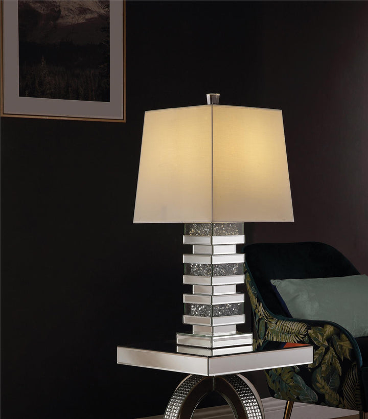 Decorative Faux Crystal Inlay table lamp - Chrome