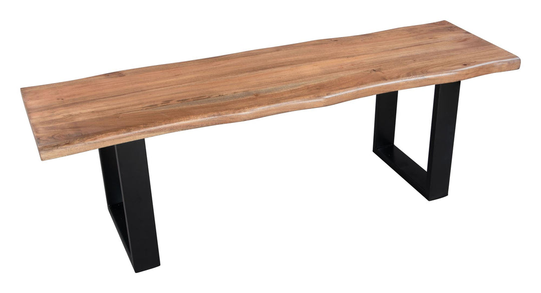 Solid Mango Wood Seat Bench - Black