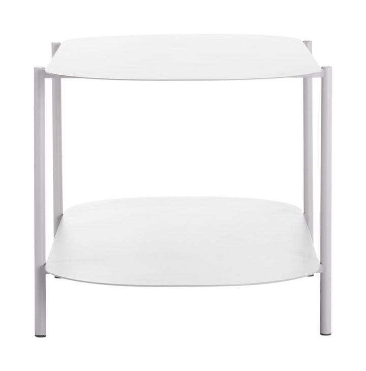 2 tier shelves round coffee table - Gray