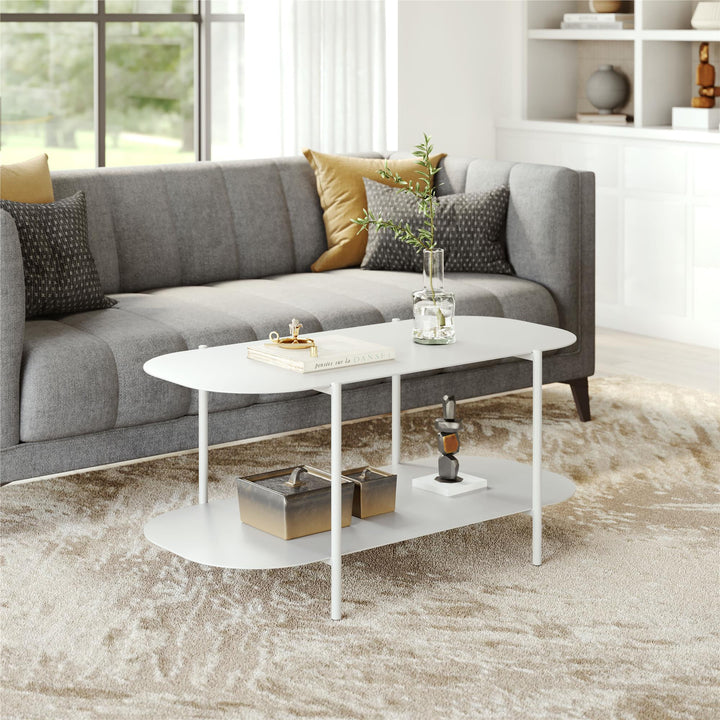 Rounded Coffee Table - Gray