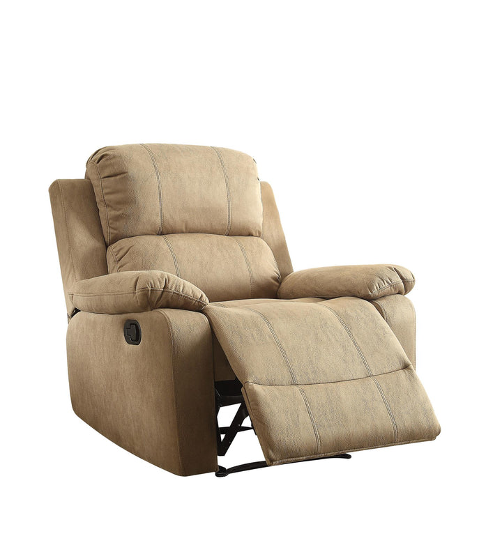 Bina Motion Recliner with Microfiber Upholstery and Memory Foam Seat  - Light Brown