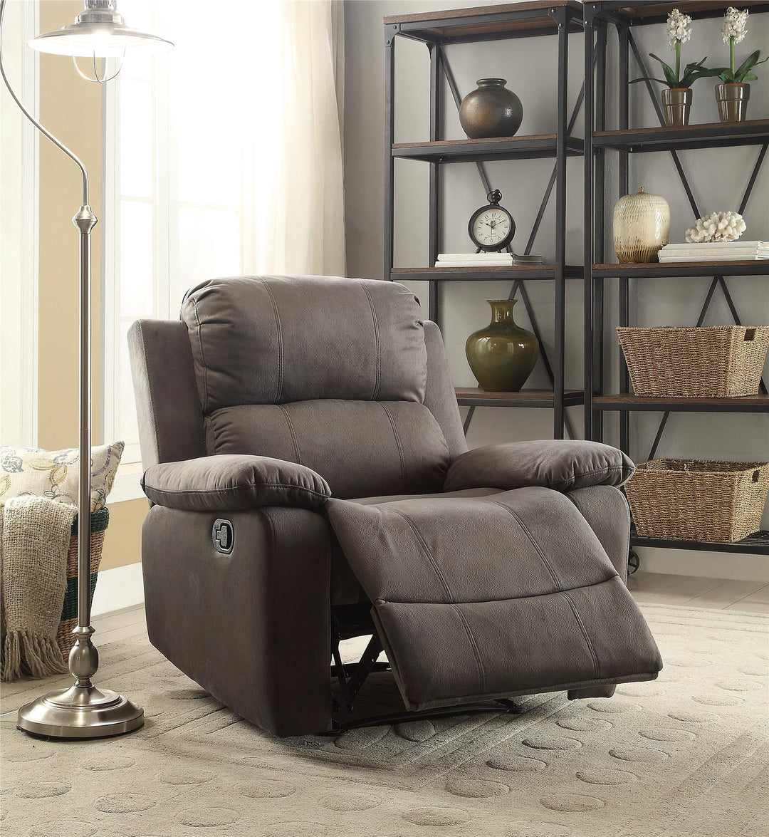 Microfiber Upholstery and Memory Foam Seat motion recliner  - Charcoal