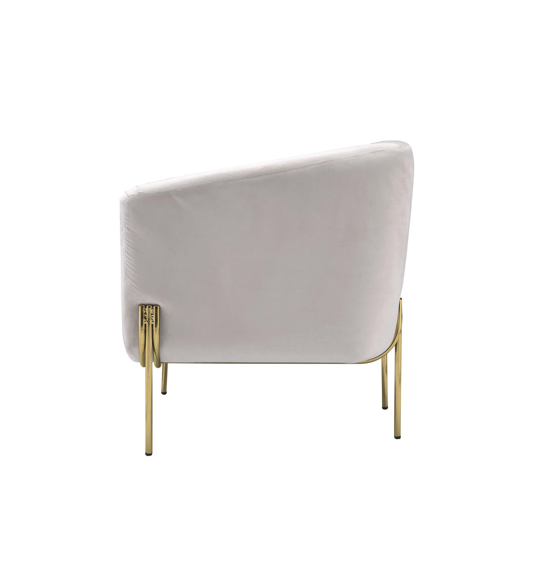 Velvet fabric lounge Chair - Beige