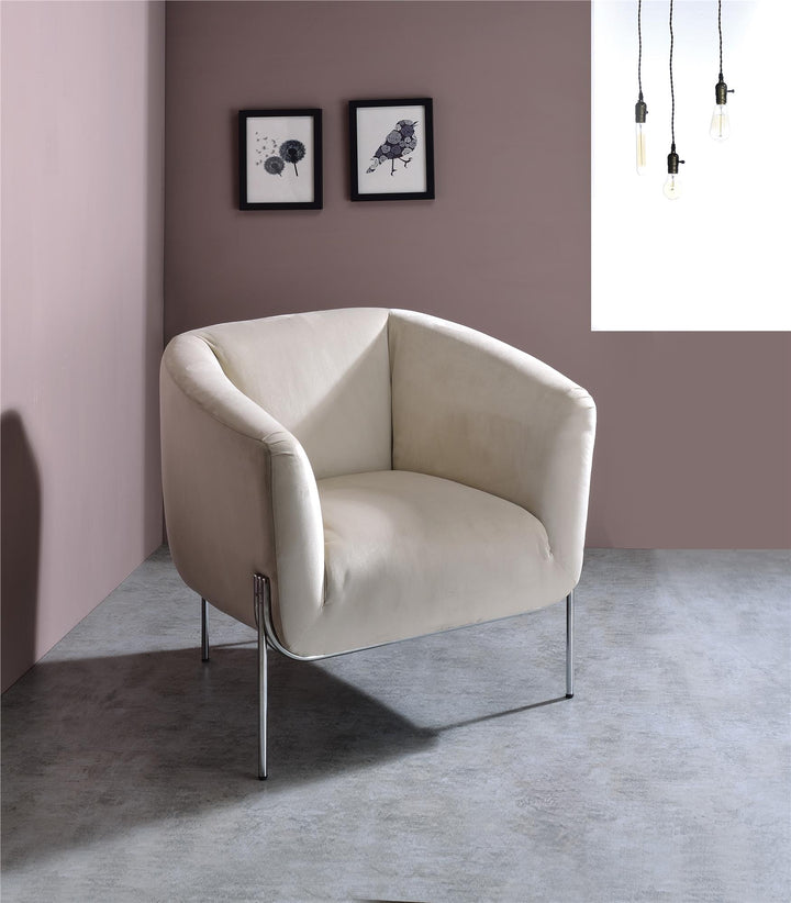 Velvet fabric Accent Chair - Beige
