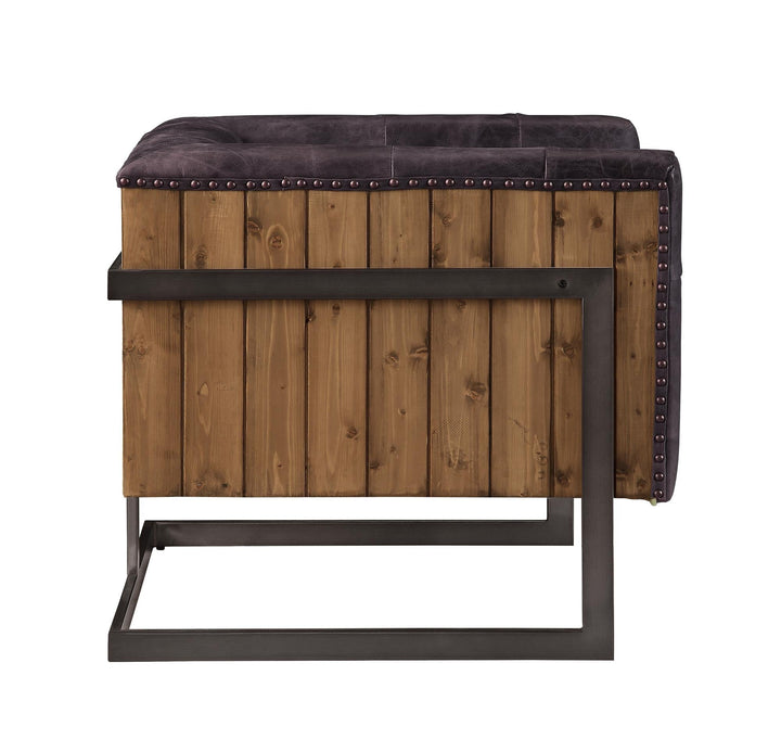 Leather Club Accent Chair - American Ebony
