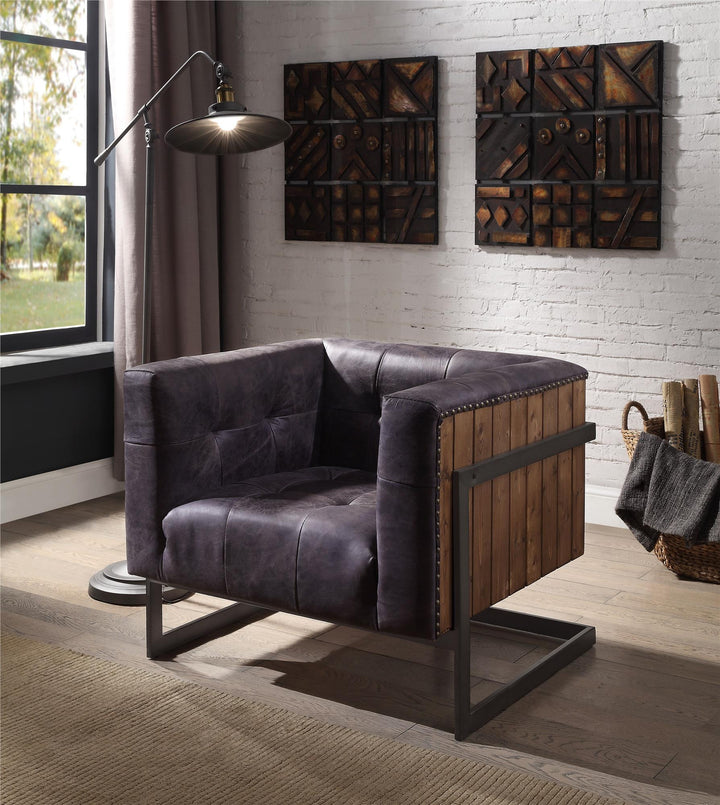 Leather Accent Chair - American Ebony