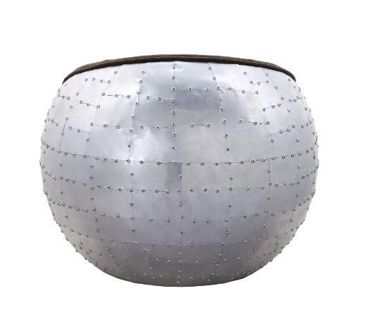 Round Aluminum Base ottoman - Espresso