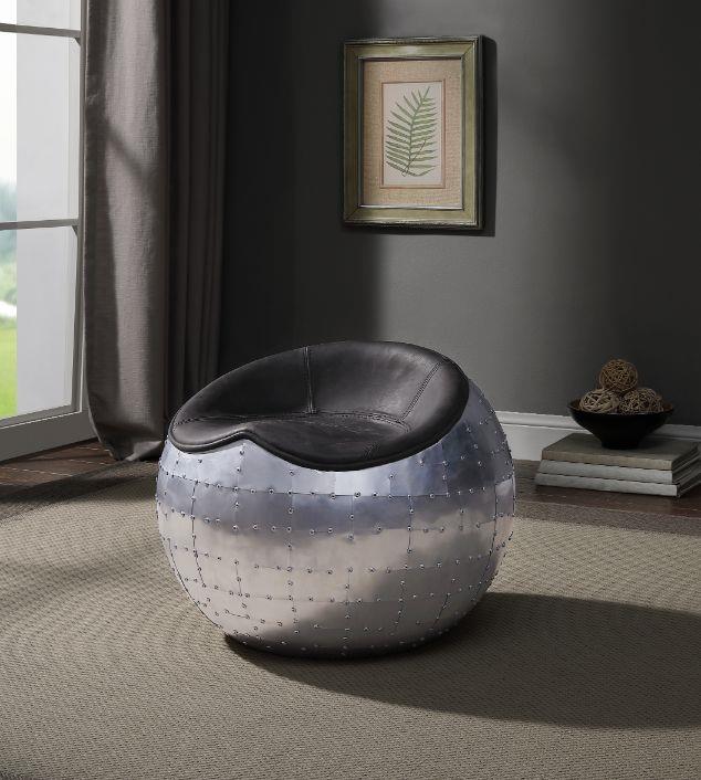 Round Lounge Ottoman - American Ebony