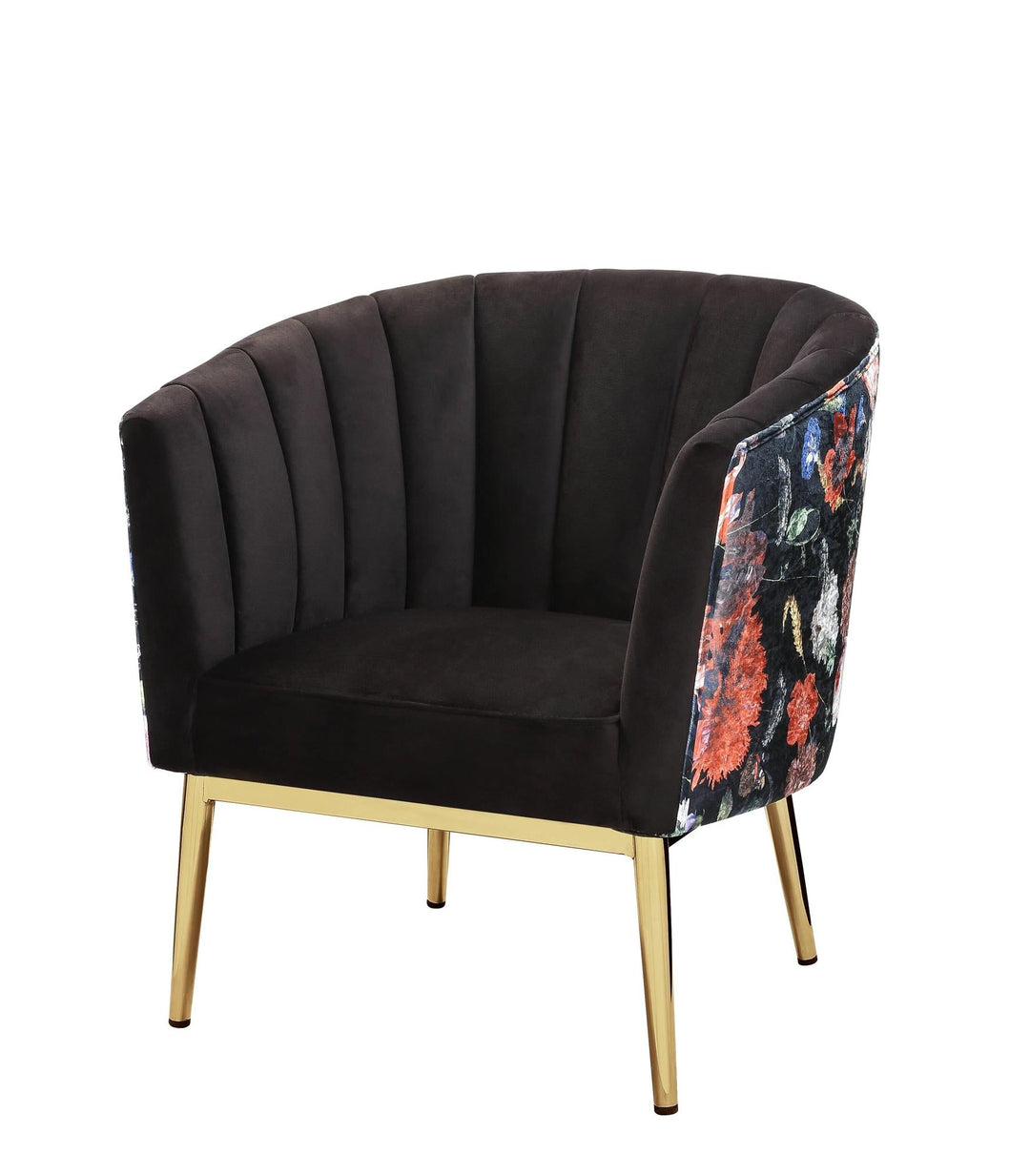 bucket velvet accent chair - Black