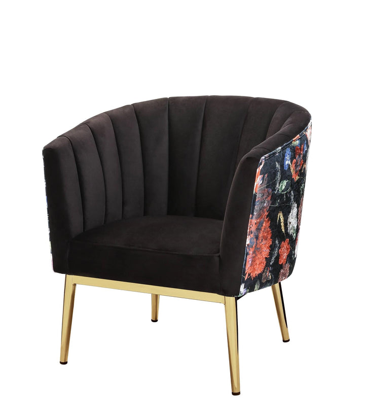 bucket velvet accent chair - Black