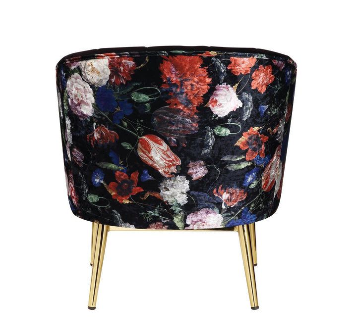 tufted velvet accent chair - Black