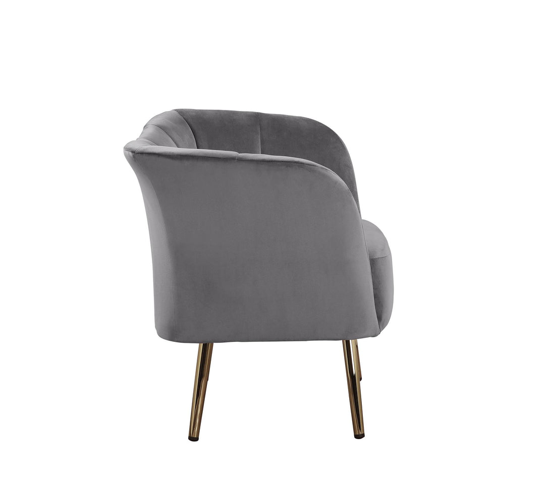 Velvet upholstered accent chair - Gray