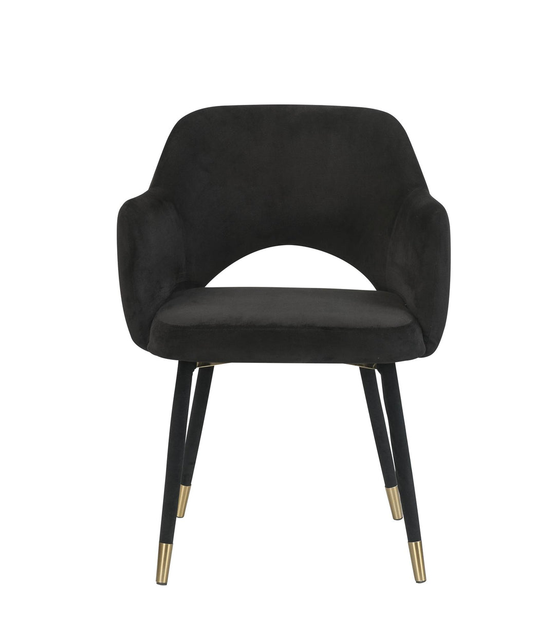 Applewood Velvet Accent Chair with Open Framed Backrest - Black