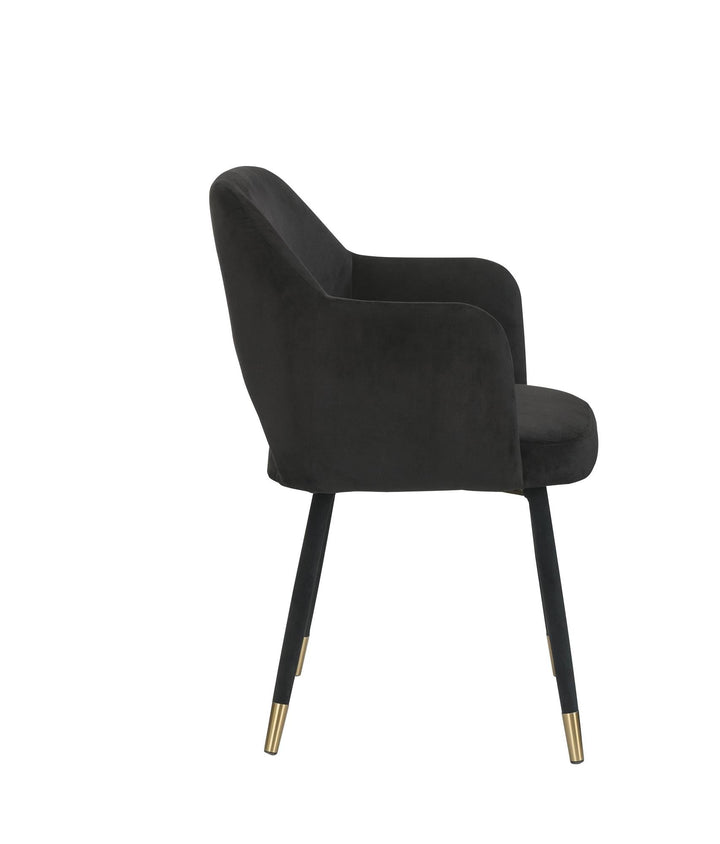 Stylish velvet accent chair - Black