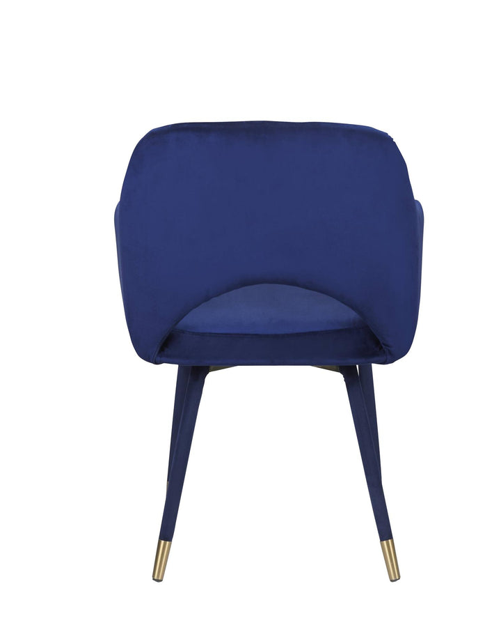 mid backrest velvet accent chair - Blue