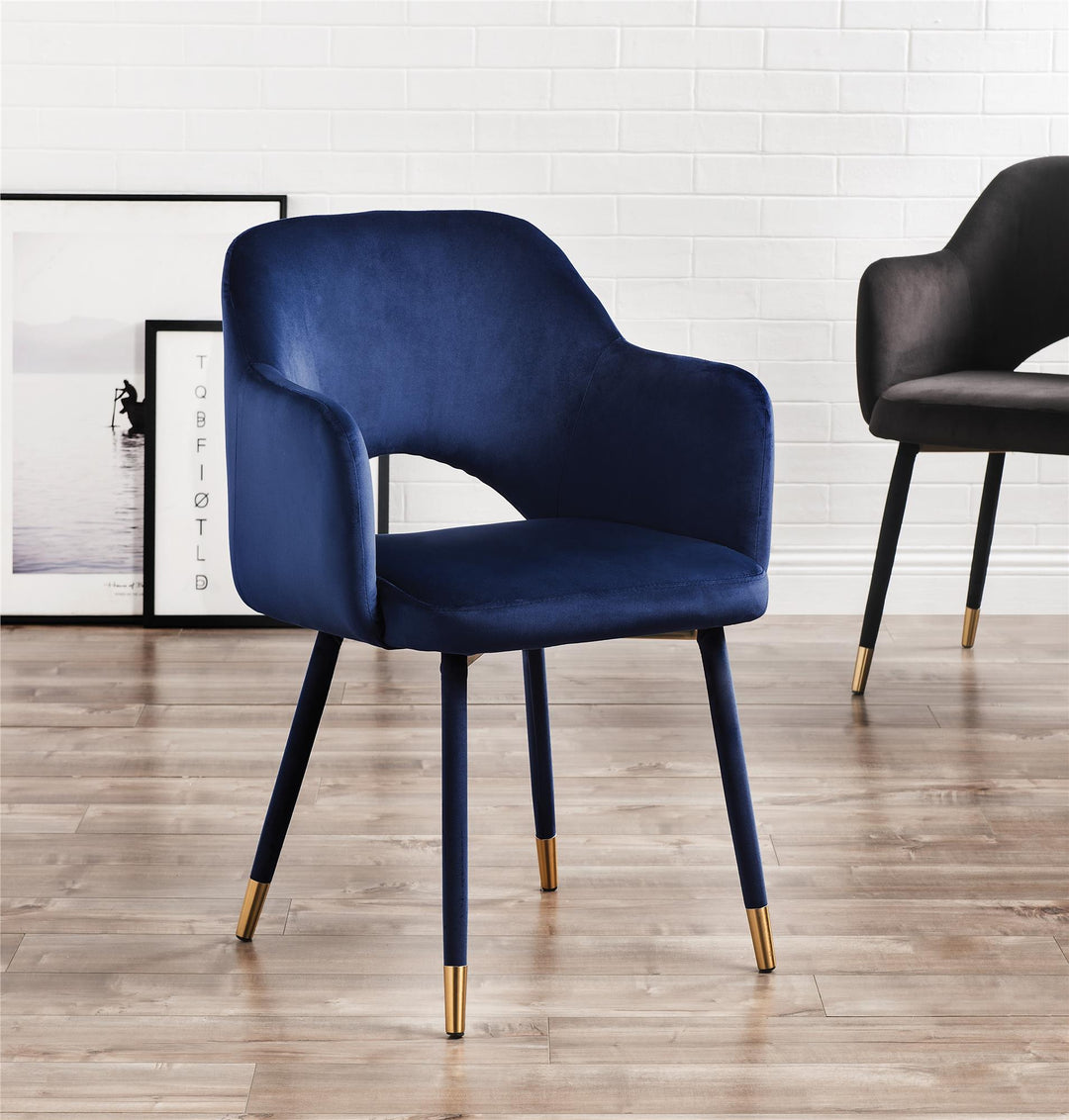Velvet lounge chair - Blue