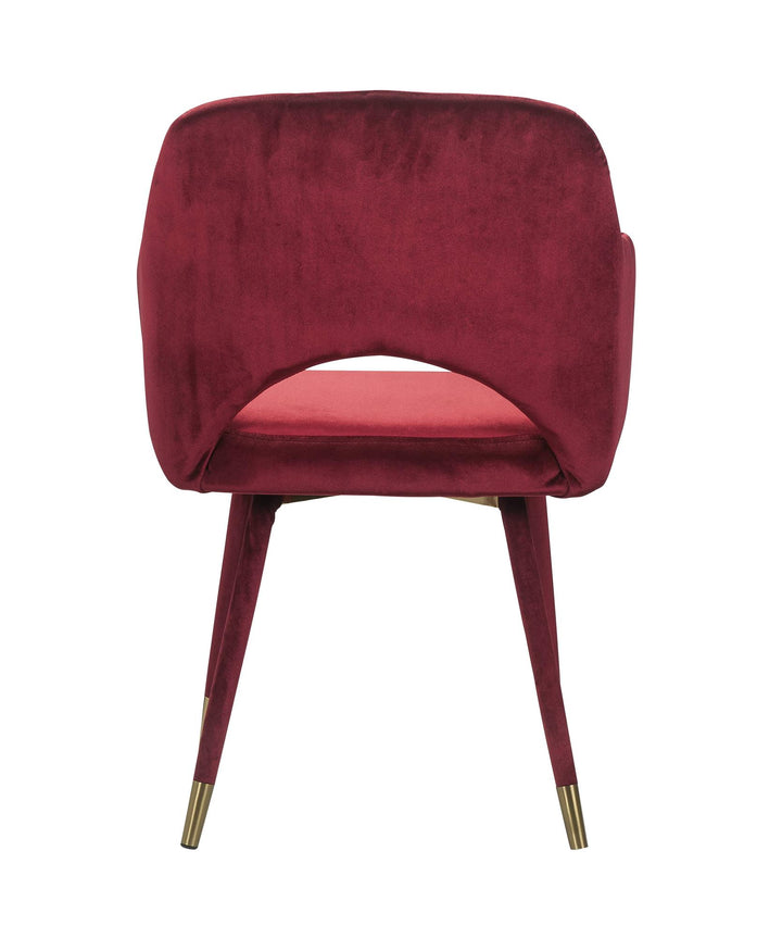 mid backrest velvet accent chair - Red