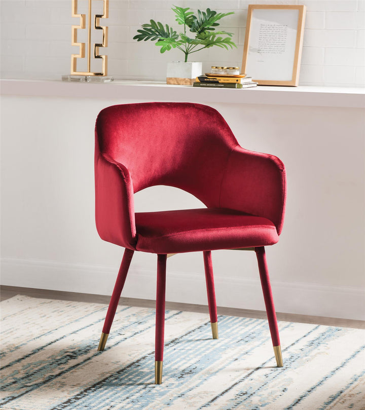 Velvet lounge chair - Red