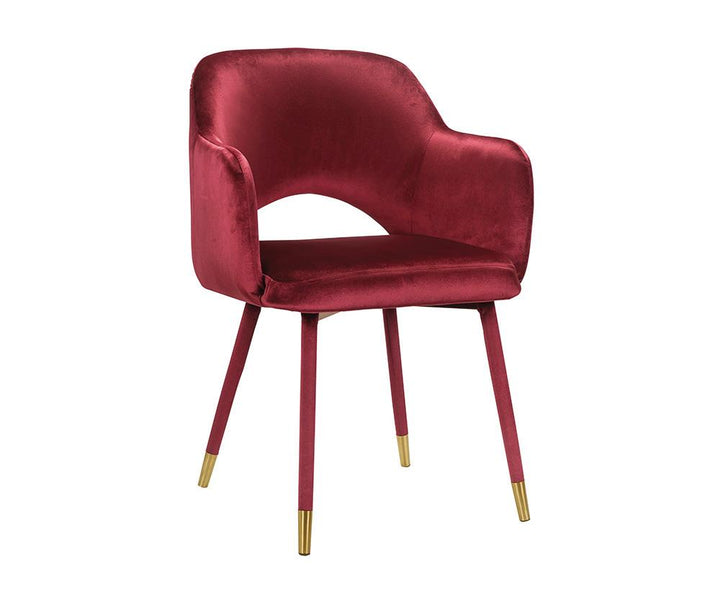 Modern velvet accent chair - Red