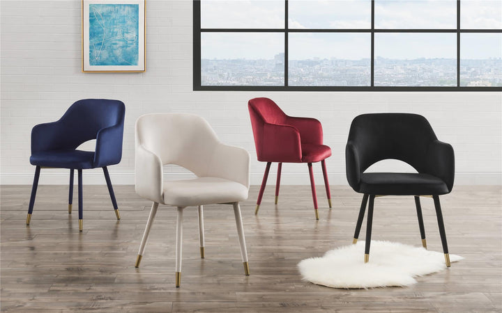 tight back and seat cushion velvet accent chair - Red