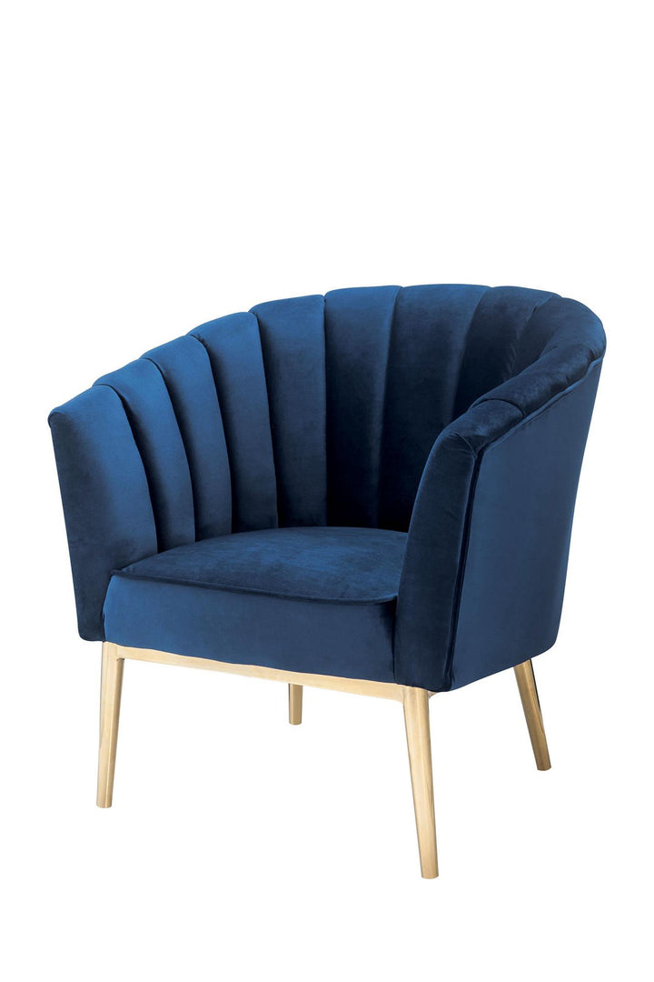 bucket velvet accent chair - Blue