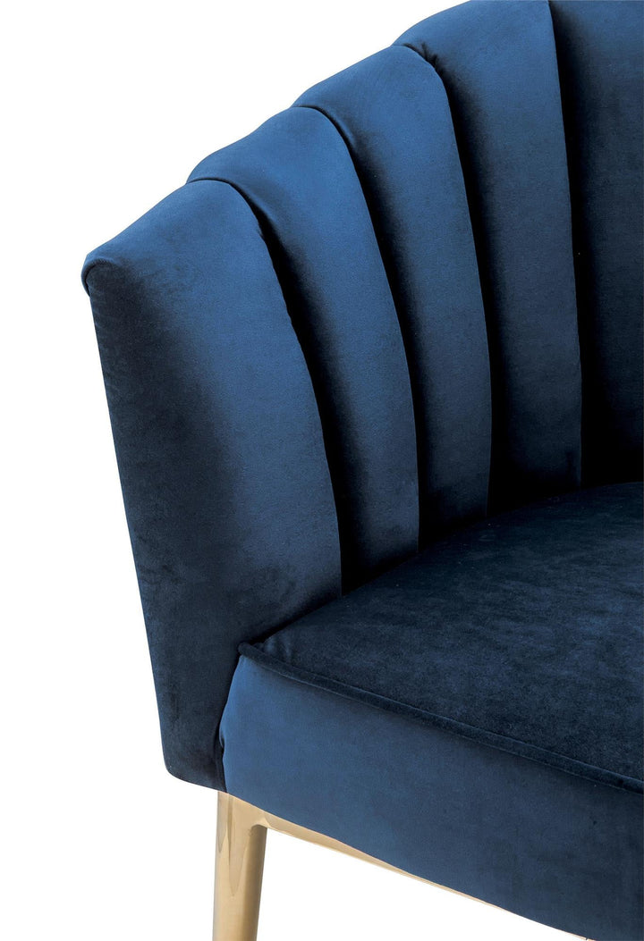 Stylish velvet accent chair - Blue